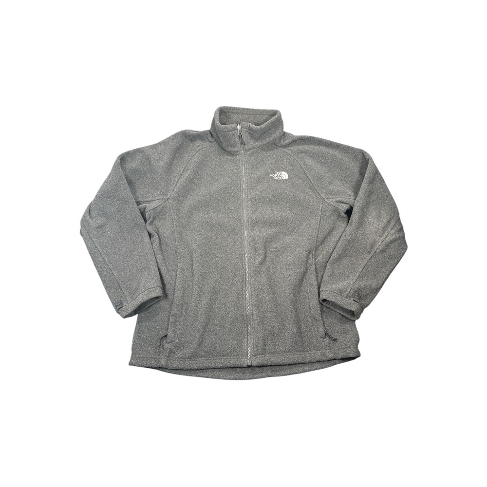 The North Face Mens Full Zip Fleece Jacket Grey Heather Mock Neck L